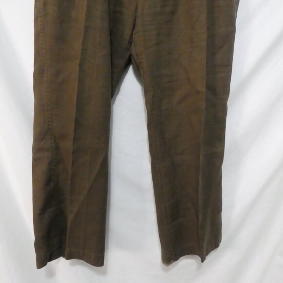 Y2K | OLD NAVY - Surplus Co | 36 X 30 | Classic Brown Linen Straight Leg Pants - Picture 7 of 16